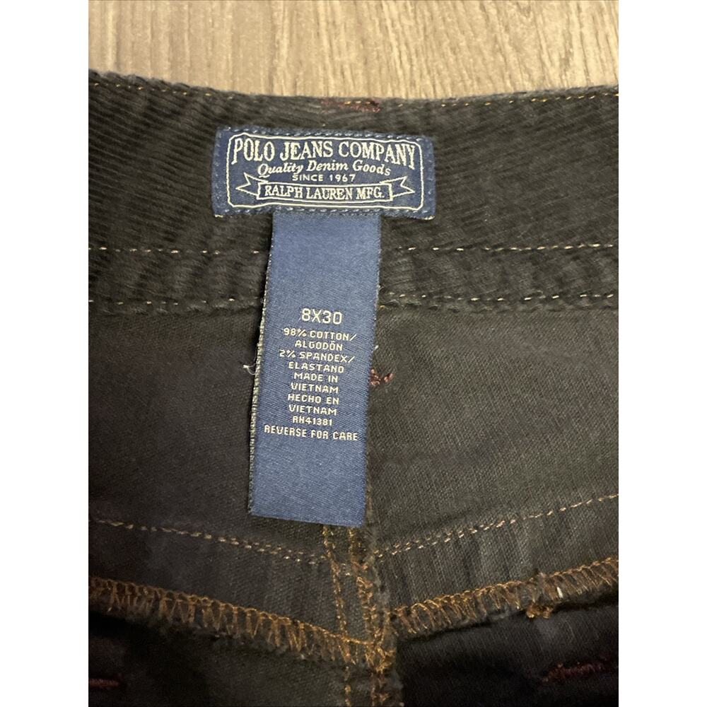 Polo Jeans Co Womens Wendy Jean Corduroy Pants Size 8x30 Black Mid Rise Bootcut - Picture 5 of 13